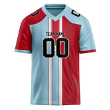 Custom Unisex Light Blue & Red Pattern Football Jersey