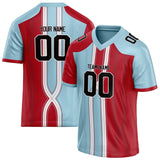 Custom Unisex Light Blue & Red Pattern Football Jersey