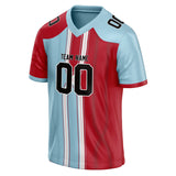 Custom Unisex Light Blue & Red Pattern Football Jersey