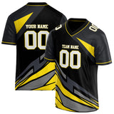 Custom Unisex Black & Gold Pattern Football Jersey