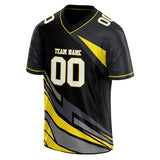 Custom Unisex Black & Gold Pattern Football Jersey