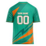 Custom Unisex Teal & Orange Pattern Football Jersey