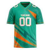 Custom Unisex Teal & Orange Pattern Football Jersey