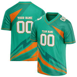 Custom Unisex Teal & Orange Pattern Football Jersey