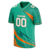 Custom Unisex Teal & Orange Pattern Football Jersey