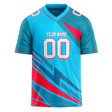 Custom Unisex Light Blue & Red Pattern Football Jersey