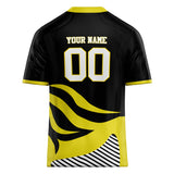 Custom Unisex Black & Yellow Pattern Football Jersey