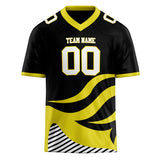 Custom Unisex Black & Yellow Pattern Football Jersey