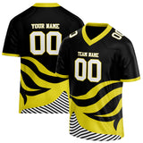 Custom Unisex Black & Yellow Pattern Football Jersey