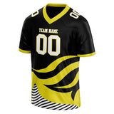 Custom Unisex Black & Yellow Pattern Football Jersey