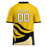 Custom Unisex Gold & Black Pattern Football Jersey