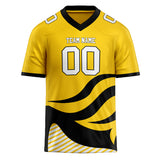 Custom Unisex Gold & Black Pattern Football Jersey