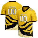 Custom Unisex Gold & Black Pattern Football Jersey