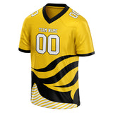 Custom Unisex Gold & Black Pattern Football Jersey