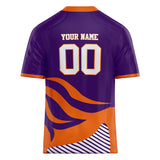 Custom Unisex Purple & Orange Pattern Football Jersey