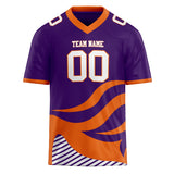 Custom Unisex Purple & Orange Pattern Football Jersey