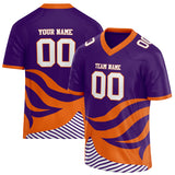 Custom Unisex Purple & Orange Pattern Football Jersey