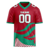 Custom Unisex Red & Green Pattern Football Jersey