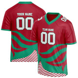 Custom Unisex Red & Green Pattern Football Jersey