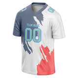 Custom Unisex White & Gray Pattern Football Jersey