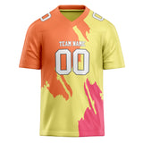 Custom Unisex Yellow & Orange Pattern Football Jersey