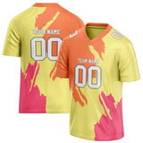 Custom Unisex Yellow & Orange Pattern Football Jersey