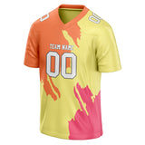 Custom Unisex Yellow & Orange Pattern Football Jersey