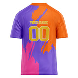 Custom Unisex Purple & Orange Pattern Football Jersey