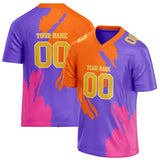 Custom Unisex Purple & Orange Pattern Football Jersey