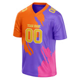 Custom Unisex Purple & Orange Pattern Football Jersey