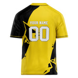 Custom Unisex Yellow & Black Pattern Football Jersey