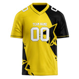 Custom Unisex Yellow & Black Pattern Football Jersey