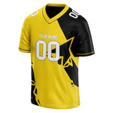 Custom Unisex Yellow & Black Pattern Football Jersey