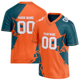 Custom Unisex Orange & Navy Pattern Football Jersey