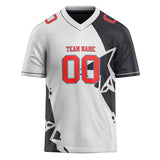 Custom Unisex White & Gray Pattern Football Jersey