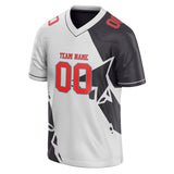 Custom Unisex White & Gray Pattern Football Jersey