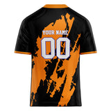 Custom Unisex Orange & Black Pattern Football Jersey