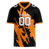 Custom Unisex Orange & Black Pattern Football Jersey