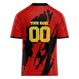 Custom Unisex Red & Black Pattern Football Jersey