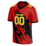 Custom Unisex Red & Black Pattern Football Jersey