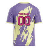 Custom Unisex Cream & Purple Pattern Football Jersey