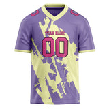 Custom Unisex Cream & Purple Pattern Football Jersey