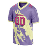 Custom Unisex Cream & Purple Pattern Football Jersey