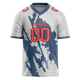 Custom Unisex Grayish & Blue Gray Pattern Football Jersey