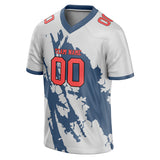 Custom Unisex Grayish & Blue Gray Pattern Football Jersey