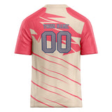 Custom Unisex Cream & Pink Pattern Football Jersey