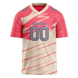 Custom Unisex Cream & Pink Pattern Football Jersey