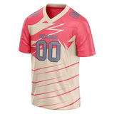 Custom Unisex Cream & Pink Pattern Football Jersey