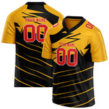 Custom Unisex Black & Gold Pattern Football Jersey