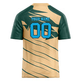 Custom Unisex Light Brown & Dark Green Pattern Football Jersey